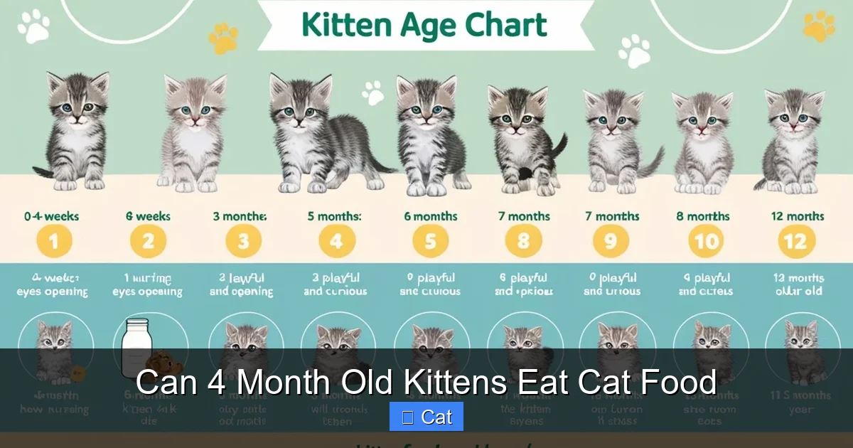 Can 4 Month Old Kittens Eat Cat Food