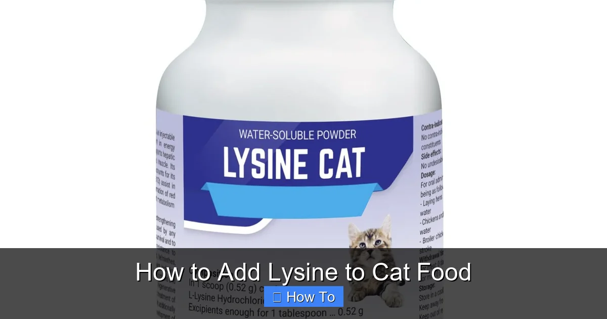 How to Add Lysine to Cat Food