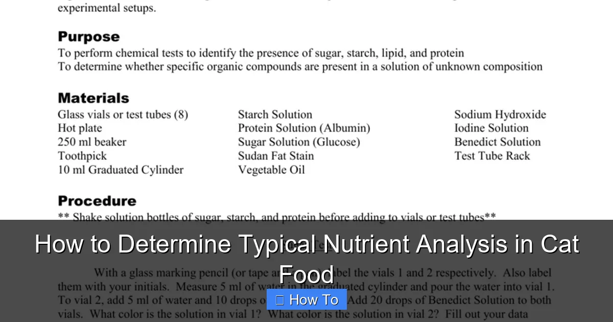 How to Determine Typical Nutrient Analysis in Cat Food