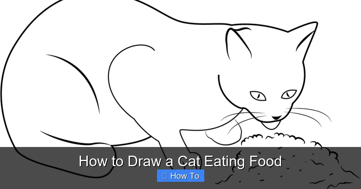 How to Draw a Cat Eating Food