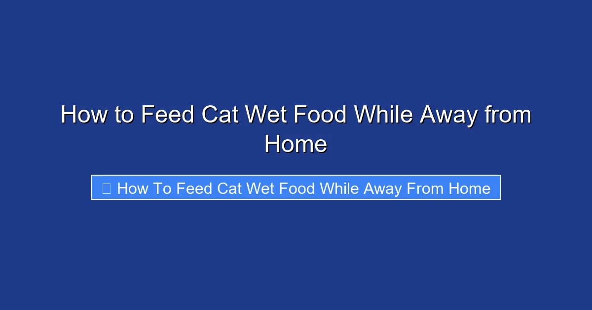 How to Feed Cat Wet Food While Away from Home