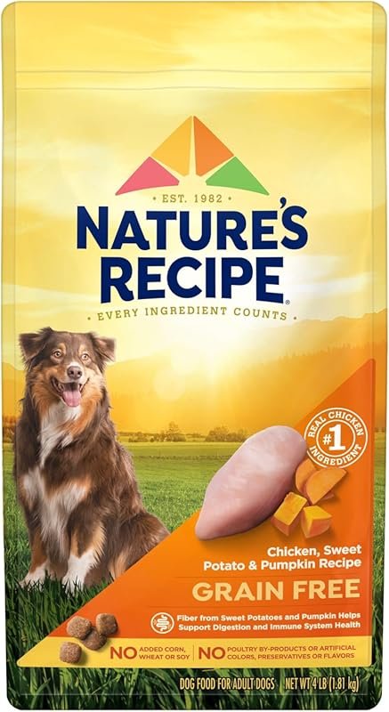 Nature's Recipe Grain Free Chicken, Sweet Potato & Pumpkin Dry Dog Foo