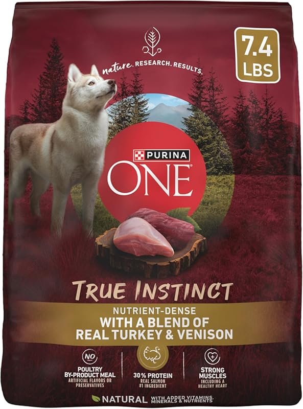 Purina ONE True Instinct Dry Dog Food with Turkey and Venison, 7.4 lb 