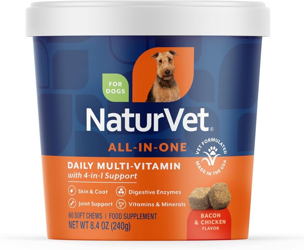 NaturVet All-in-One Dog Supplement Soft Chews – Multivitamins with Min