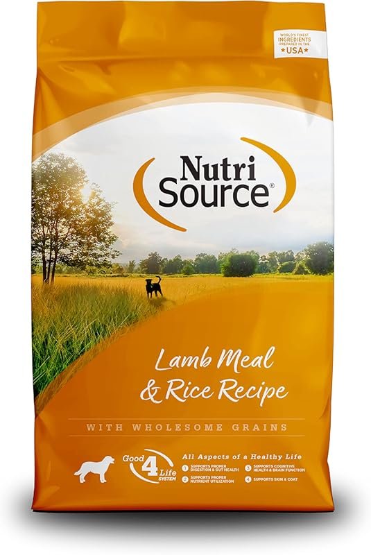 NutriSource Adult Dry Dog Food with Lamb Meal and Rice, 30 lbs