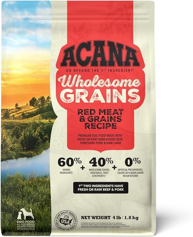 ACANA Wholesome Grains Dry Dog Food Red Meat & Grains Beef Pork & Lamb