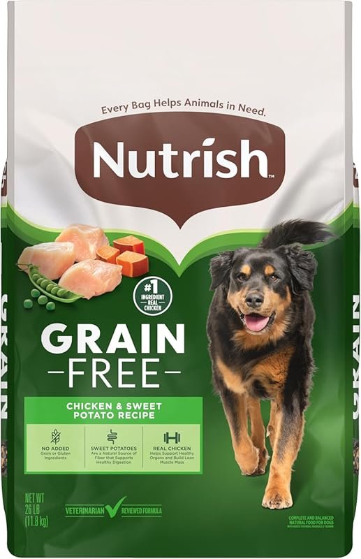 Nutrish Grain Free Chicken & Sweet Potato Dry Dog Food, 26 lb