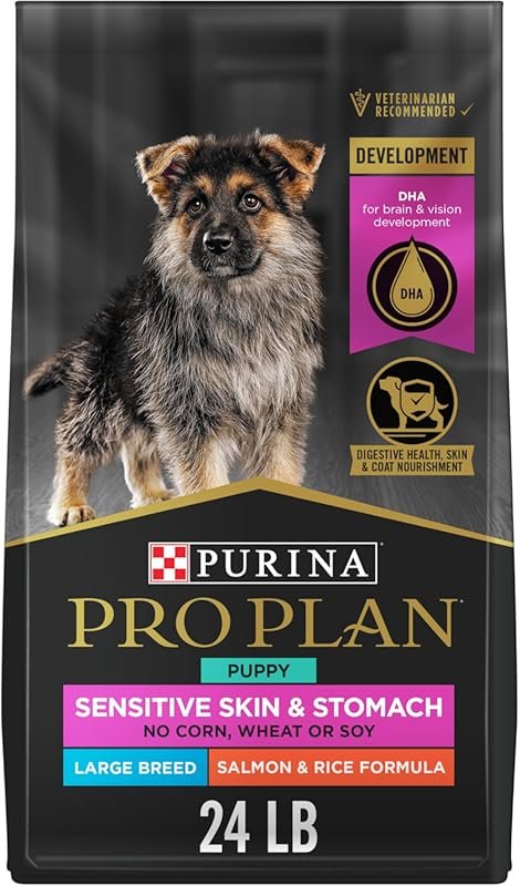 Purina Pro Plan Sensitive Skin Large Breed Puppy Food with Salmon and 
