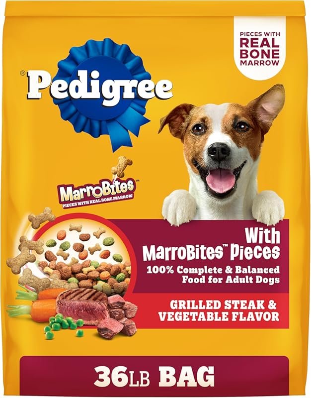 Pedigree Adult Dry Dog Food with Grilled Steak and Vegetable Flavor, 3