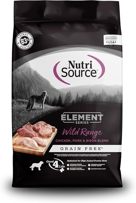NutriSource Element Series Wild Range Dry Dog Food with Chicken, Pork,