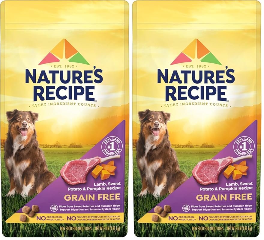 Nature's Recipe Grain Free Lamb, Sweet Potato, and Pumpkin Dry Dog Foo