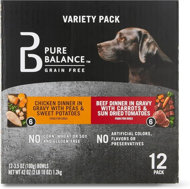 Pure Balance Grain-Free Wet Dog Food Variety Pack with Chicken and Bee
