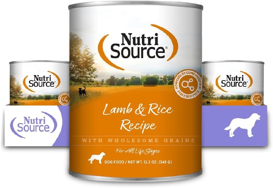 NutriSource Lamb & Rice Recipe Dog Food, Premium Wet Dog Food, 12.3 Ou