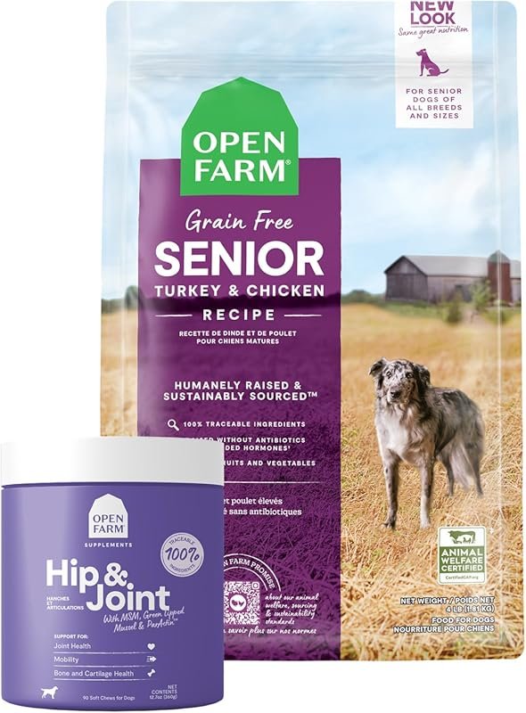Open Farm, Senior Dog Support Bundle, Includes Grain-Free Dog Food for