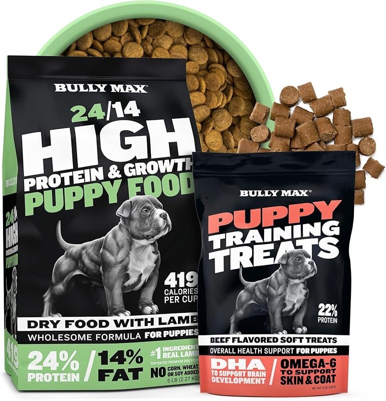 Bully Max Puppy Food and Training Treats for Healthy Growth and Skin S