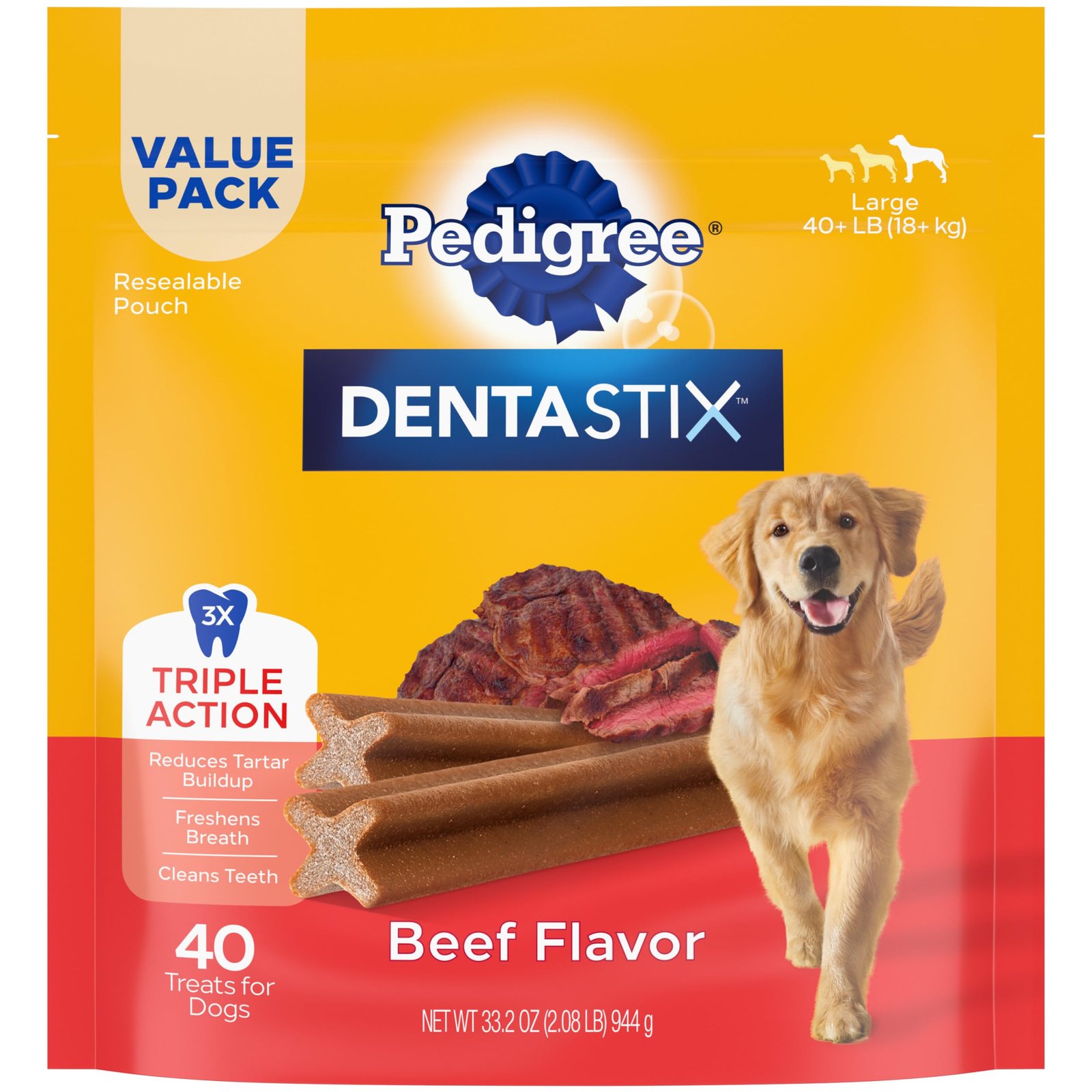 Pedigree Dentastix Large Breed Dog Treats Review: Best Beef Flavor Dental Chews